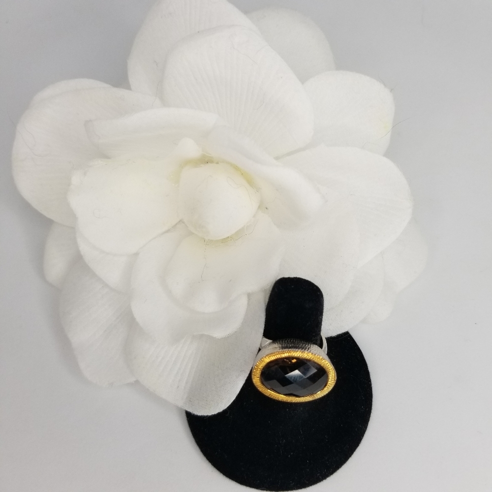 Brown Topaz Silver and Gold Ring